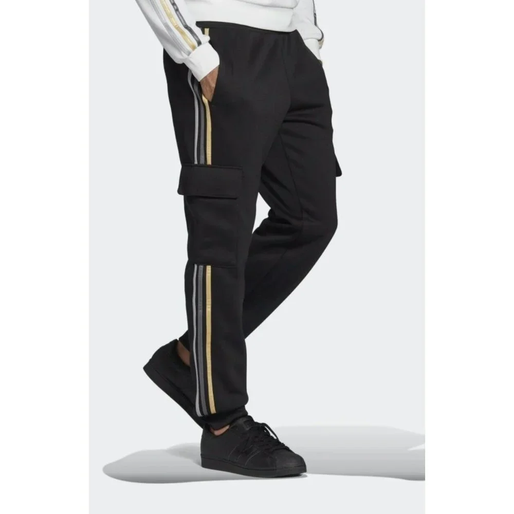 New Adidas Originals Men's Chile 20 Cargo Pants HD8293 Color Black - Picture 4 of 6